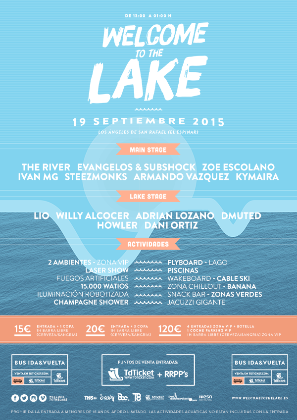 Sábado 19 de septiembre. WELCOME TO THE LAKE (SUSPENDIDO)