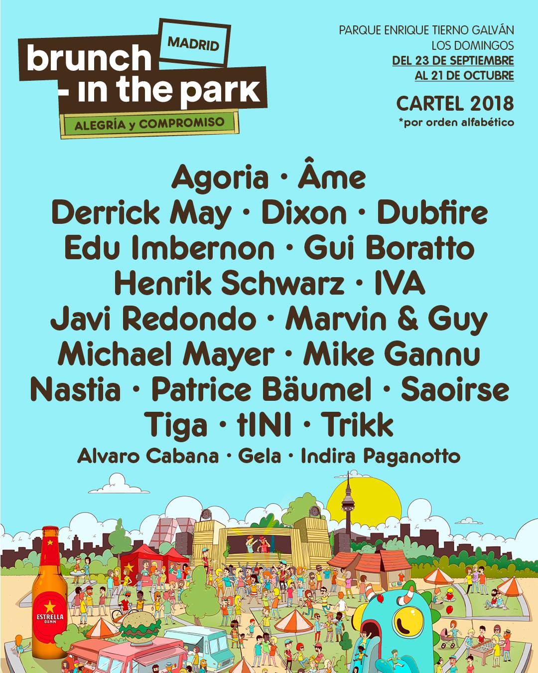 Domingos del 23 de septiembre al 21 de octubre. BRUNCH IN THE PARK@PARQUE DE TIERNO GALVÁN